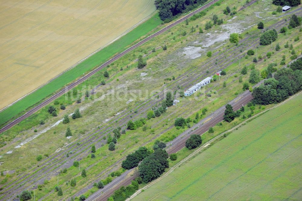 Luftaufnahme NEUENHAGEN - Teile der Bahnstrecke zwischen Neuenhagen und Fredersdorf bei Berlin im Bundesland Brandenburg