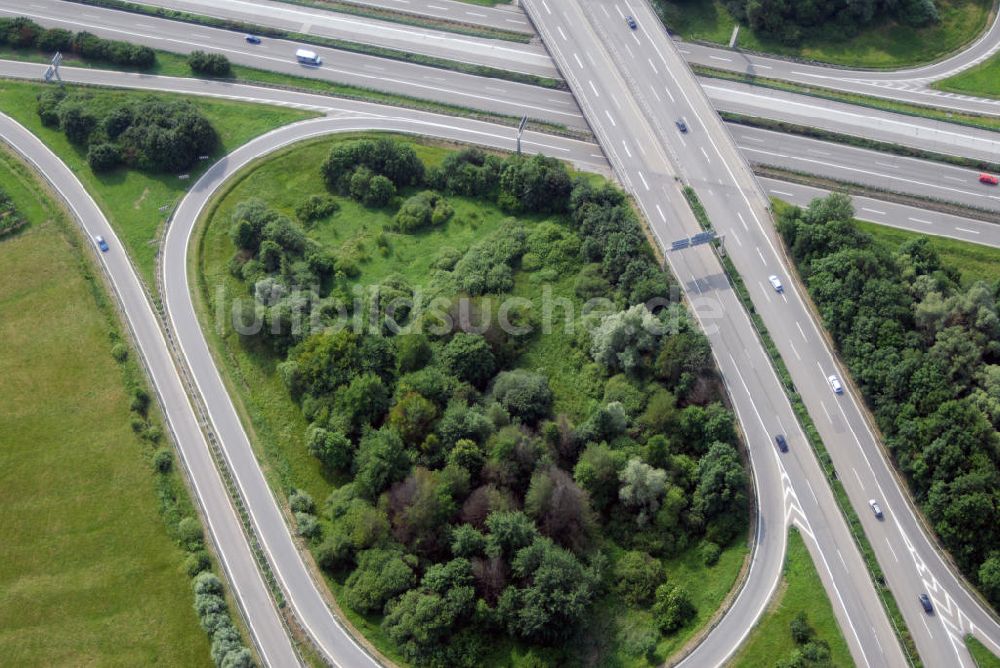 Luftbild Appenweiler - Teilstück der Autobahn A5 mit dem Autobahnkreuz Appenweier