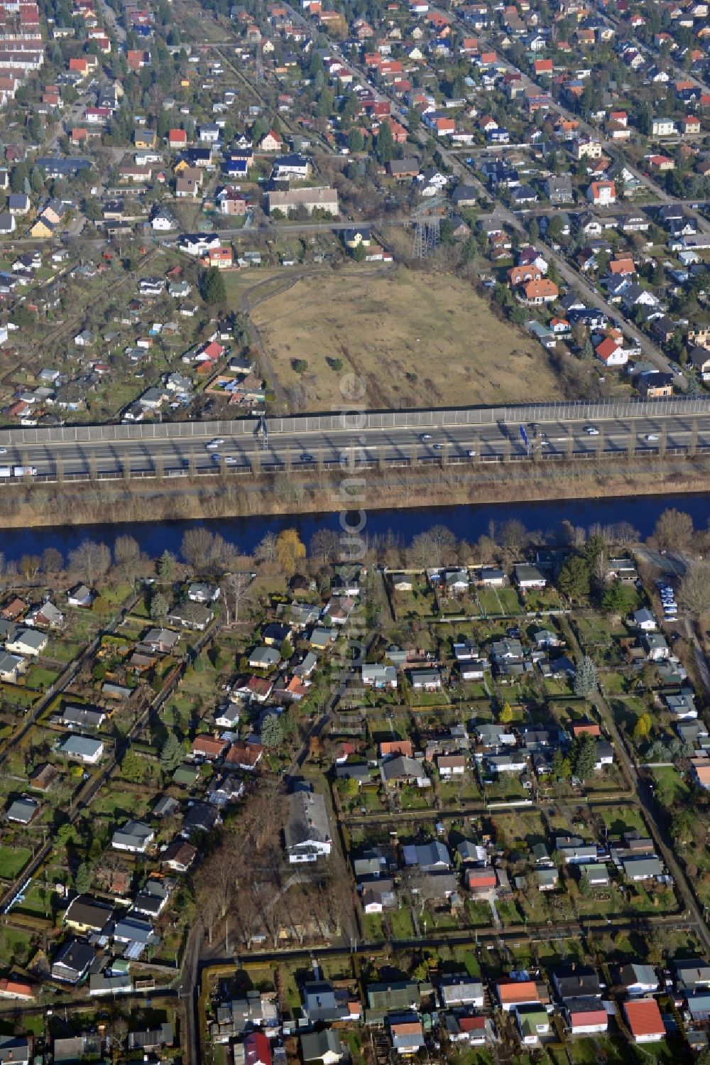 Berlin von oben - Teltowkanal im Ortsteil Britz in Berlin