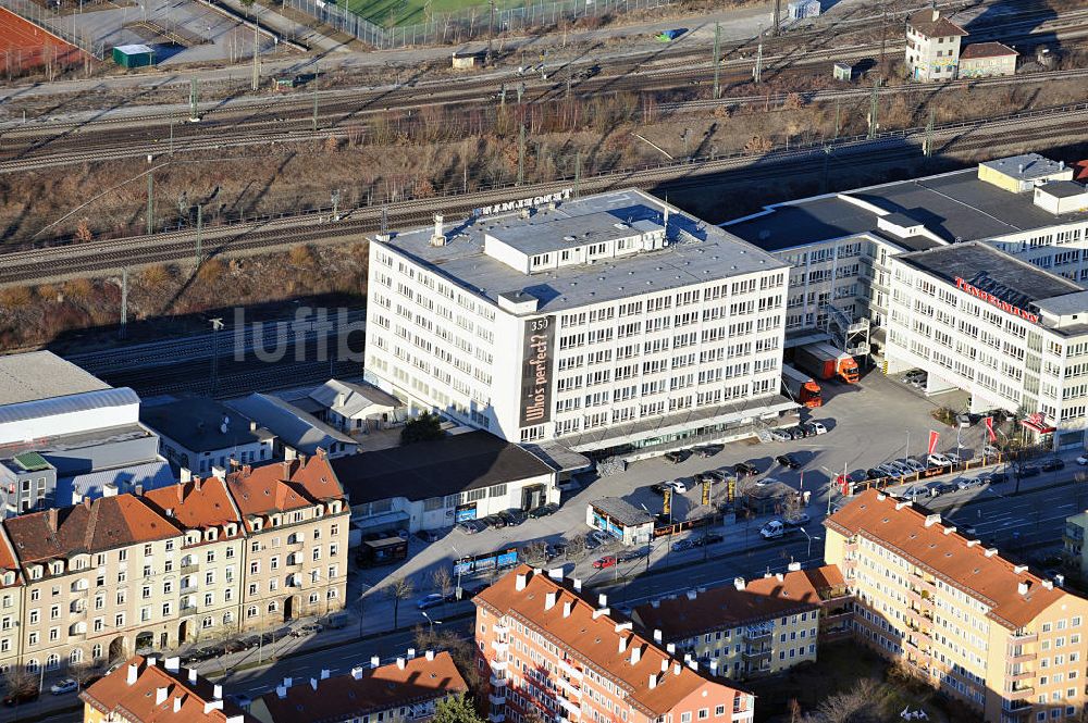 Luftbild München Laim - Tengelmann Bürogebäude in München / Laim im Bundesland Bayern