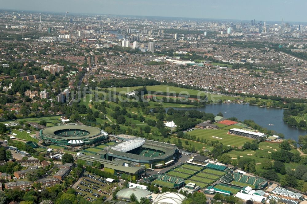 London von oben - Tennis Court Wimbledon Austragungsort Olympia 2012 in London in Großbritannien