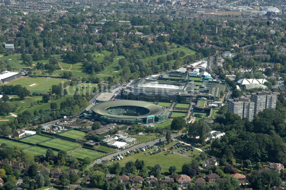 Luftbild London - Tennis Court Wimbledon Austragungsort Olympia 2012 in London in Großbritannien