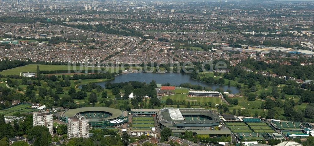 London von oben - Tennis Court Wimbledon Austragungsort Olympia 2012 in London in Großbritannien