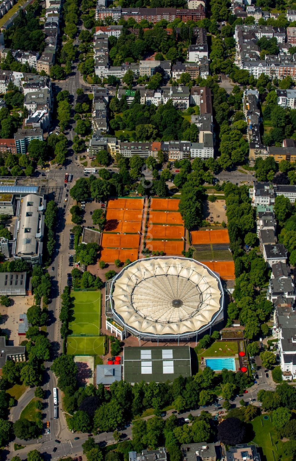 Hamburg aus der Vogelperspektive: Tennisarena am Rothenbaum in Hamburg