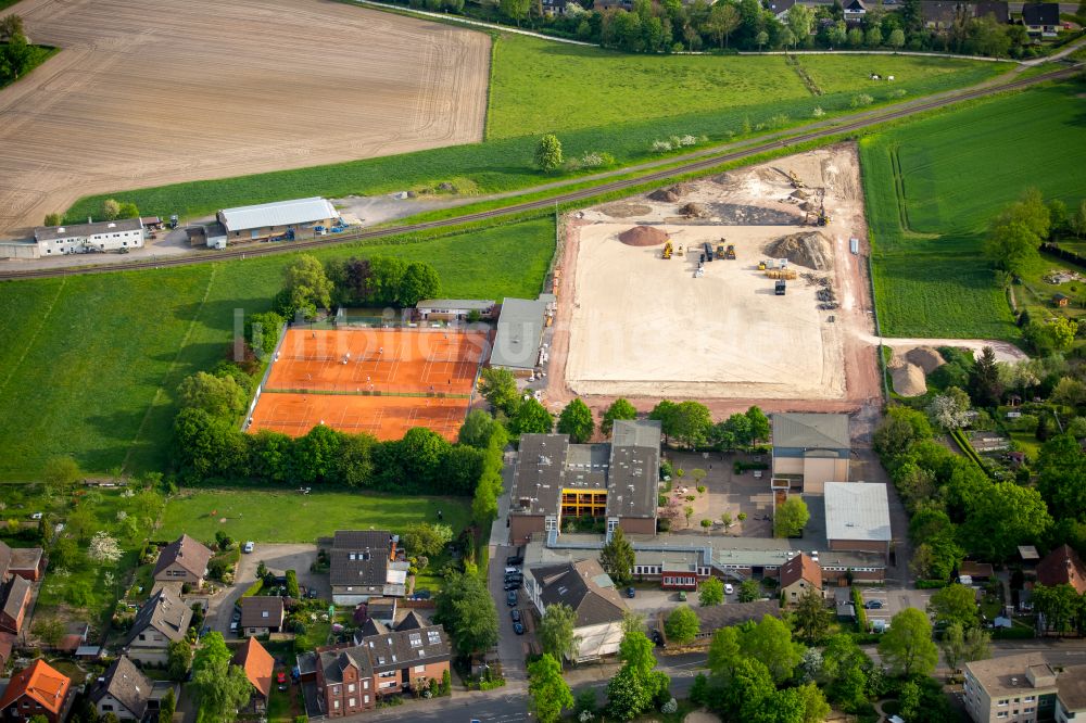 Hamm von oben - Tennisplatz Sportanlage und Baustelle des VfL Mark 1928 e.V. in Hamm im Bundesland Nordrhein-Westfalen