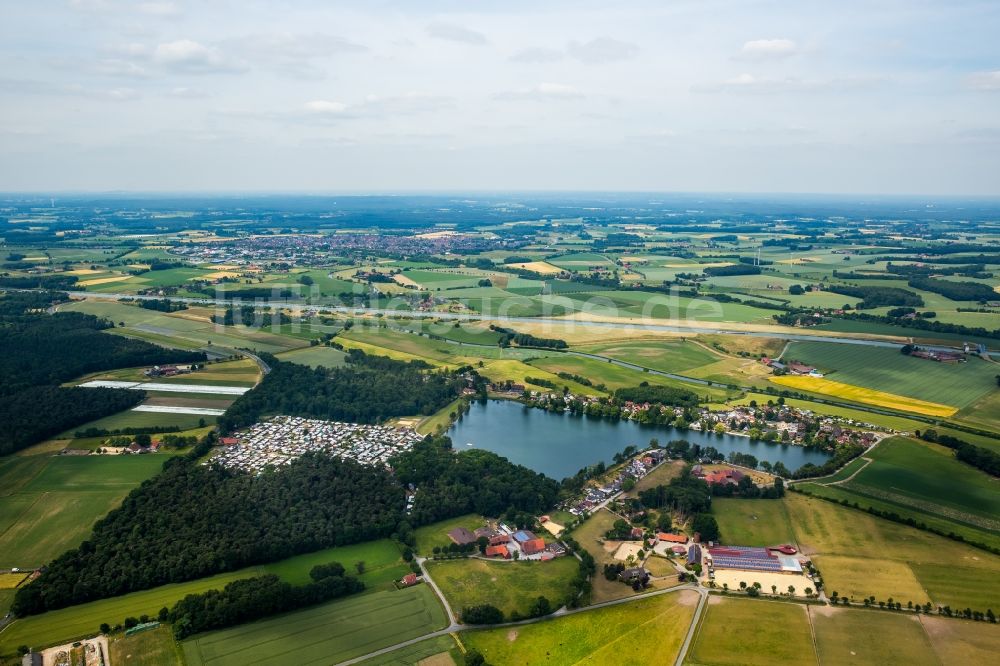 Selm von oben - Ternscher See und Campingplatz in Selm im Bundesland Nordrhein-Westfalen