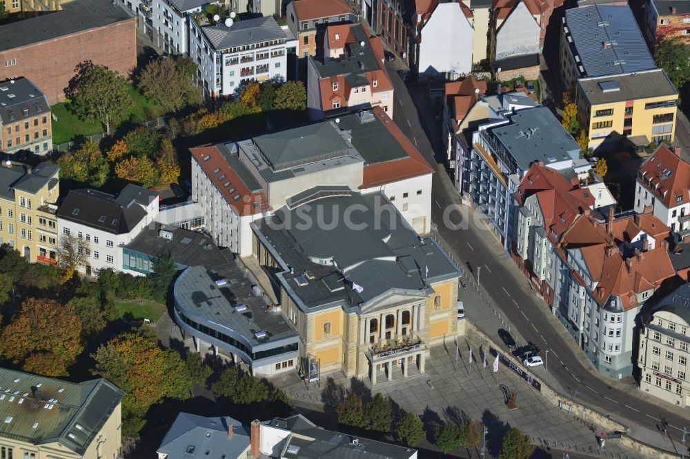 Luftbild Halle (Saale) - Theater Bühnen Halle in Halle (Saale) im Bundesland Sachsen-Anhalt