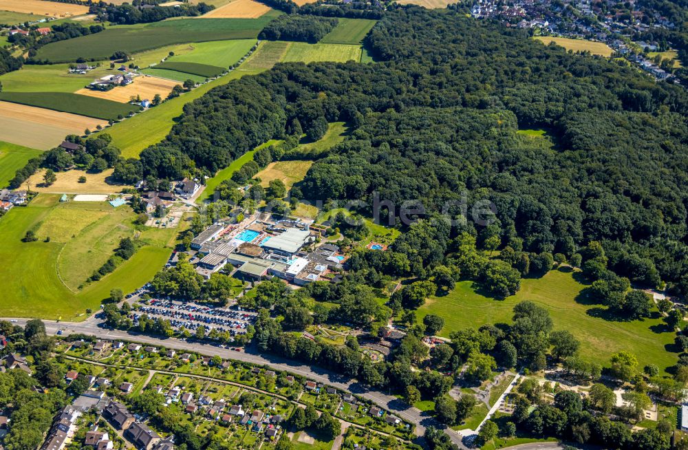 Sodingen aus der Vogelperspektive: Therme und Schwimmbecken am Freibad der Freizeiteinrichtung LAGO Die Therme in Sodingen im Bundesland Nordrhein-Westfalen, Deutschland