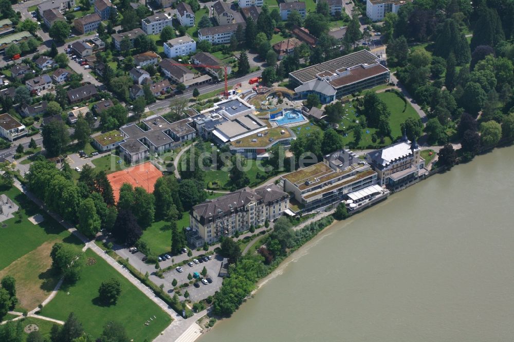 Luftbild Rheinfelden - Therme und Schwimmbecken am Freibad der Freizeiteinrichtung Sole Uno in Rheinfelden im Kanton Aargau, Schweiz