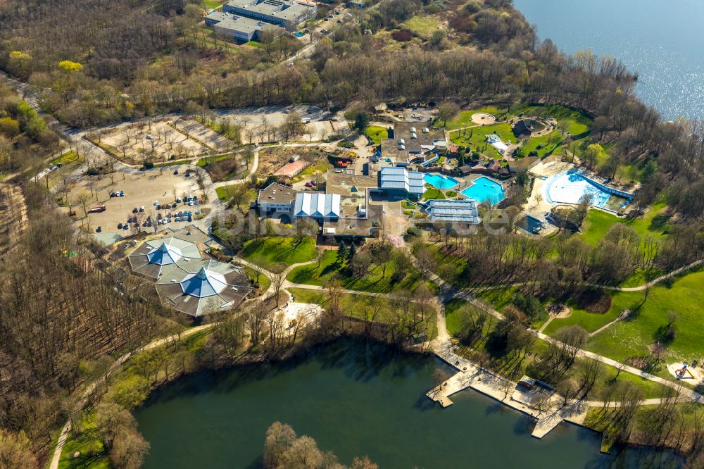 Luftbild Dortmund - Therme und Schwimmbecken am Freibad der Freizeiteinrichtung Solebad Wischlingen in Dortmund im Bundesland Nordrhein-Westfalen, Deutschland