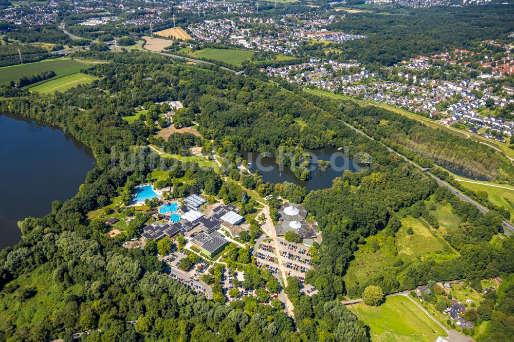 Luftaufnahme Dortmund - Therme und Schwimmbecken am Freibad der Freizeiteinrichtung Solebad Wischlingen in Dortmund im Bundesland Nordrhein-Westfalen, Deutschland