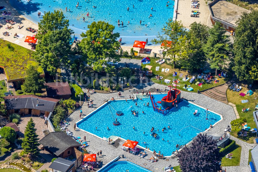 Luftbild Dortmund - Therme und Schwimmbecken am Freibad der Freizeiteinrichtung Solebad Wischlingen in Dortmund im Bundesland Nordrhein-Westfalen, Deutschland