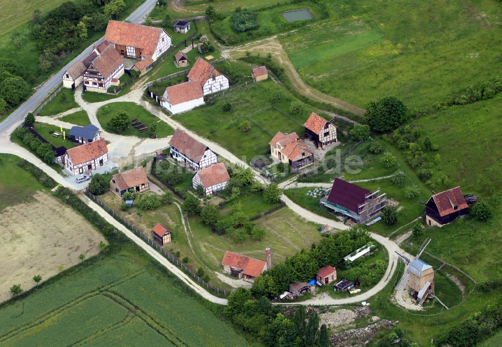 Hohenfelden aus der Vogelperspektive: Thüringer Freilichtmuseum Hohenfelden im Bundesland Thüringen