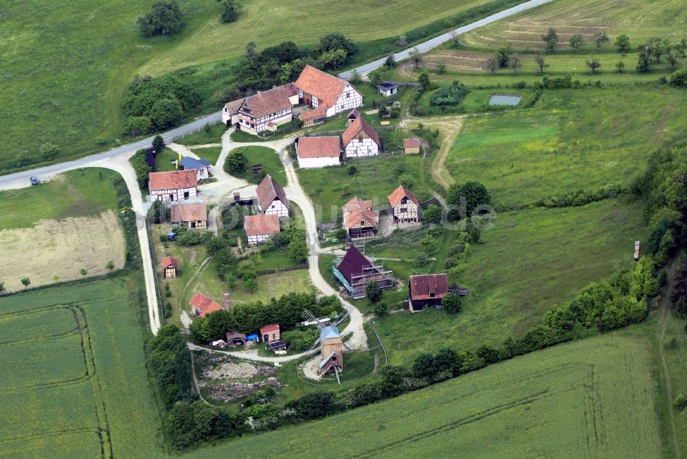 Hohenfelden von oben - Thüringer Freilichtmuseum Hohenfelden im Bundesland Thüringen