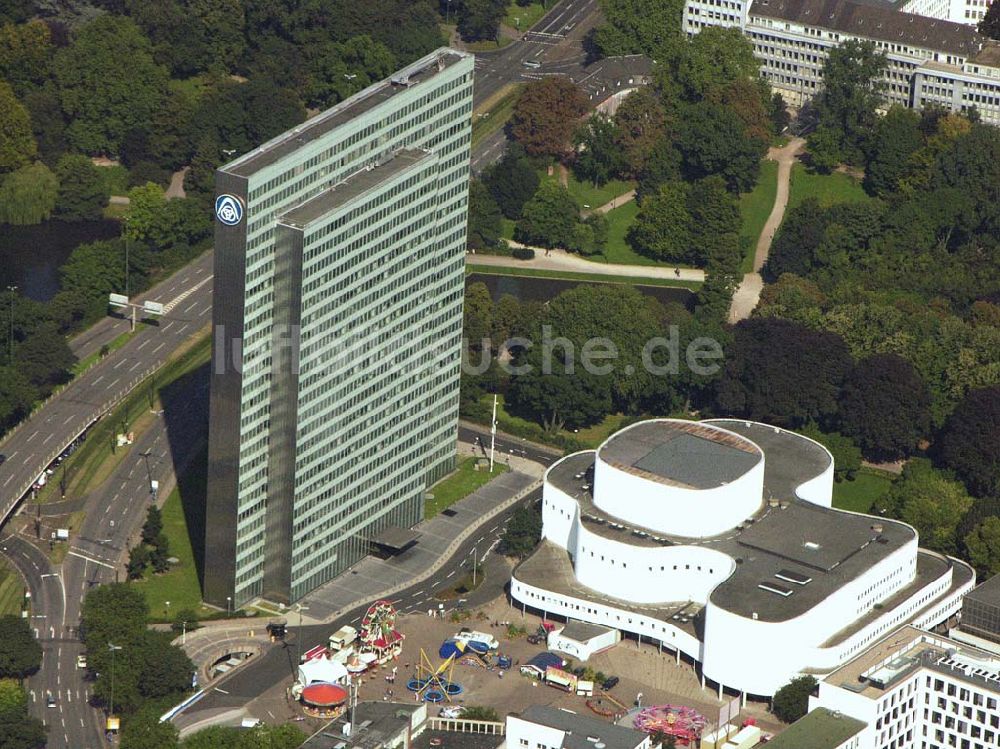 Düsseldorf (NRW) von oben - Thyssen-Hochhaus (Dreischeibenhaus) - Düsseldorf (NRW)