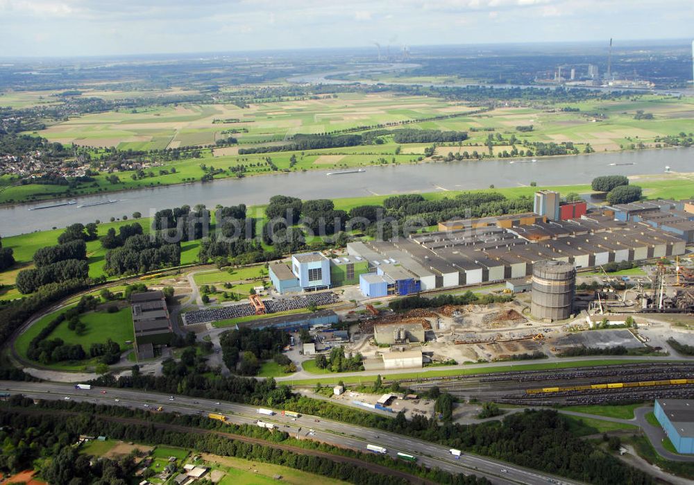 Duisburg-Beeckerwerth aus der Vogelperspektive: Thyssen-Stahlwerk in Duisburg-Beeckerwerth