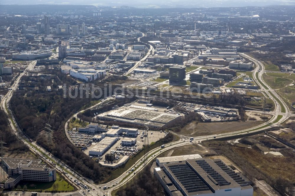 Essen von oben - ThyssenKrupp Areal mit Hauptverwaltung und Berthold-Beitz-Boulevard