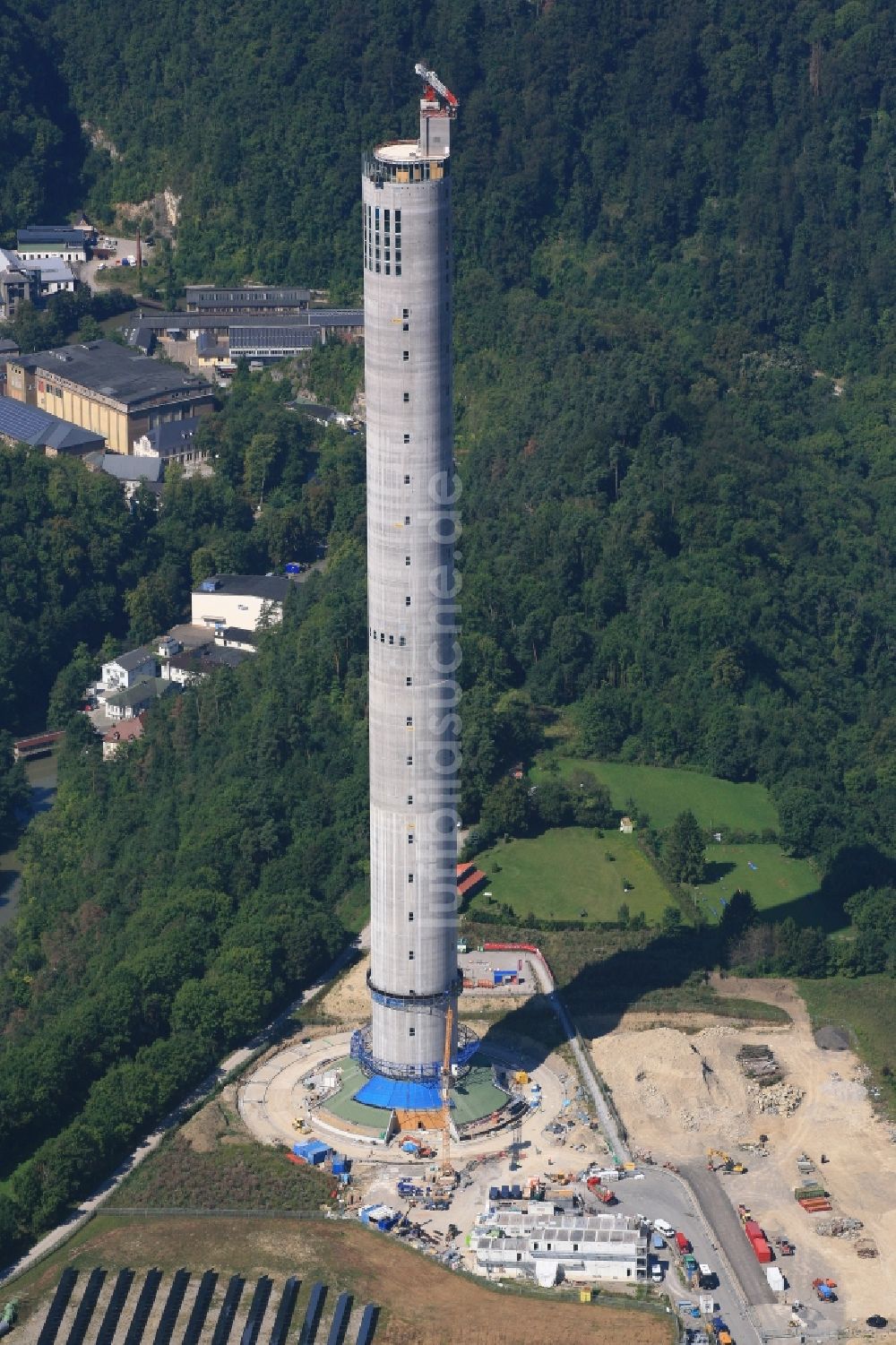 Rottweil aus der Vogelperspektive: ThyssenKrupp Aufzugstestturm in Rottweil im Bundesland Baden-Württemberg