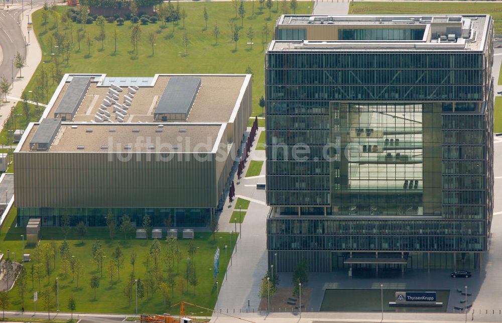 Essen von oben - ThyssenKrupp Hauptquartier als Kern des Krupp-Gürtels in Essen