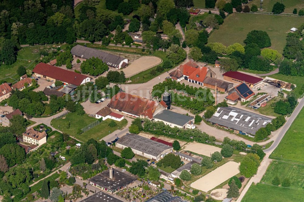 Freiburg im Breisgau von oben - Tierpark Freigehege Mundenhof und Stadtgärtnerei in Freiburg im Breisgau im Bundesland Baden-Württemberg, Deutschland