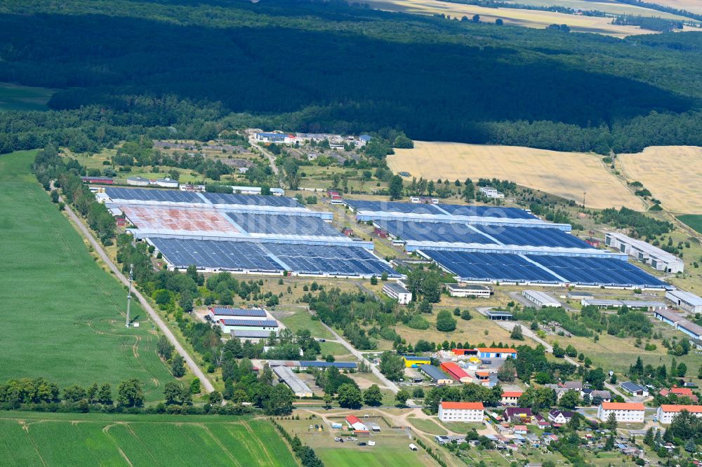 Haßleben aus der Vogelperspektive: Tierzucht- Stallanlagen in Haßleben im Bundesland Brandenburg, Deutschland