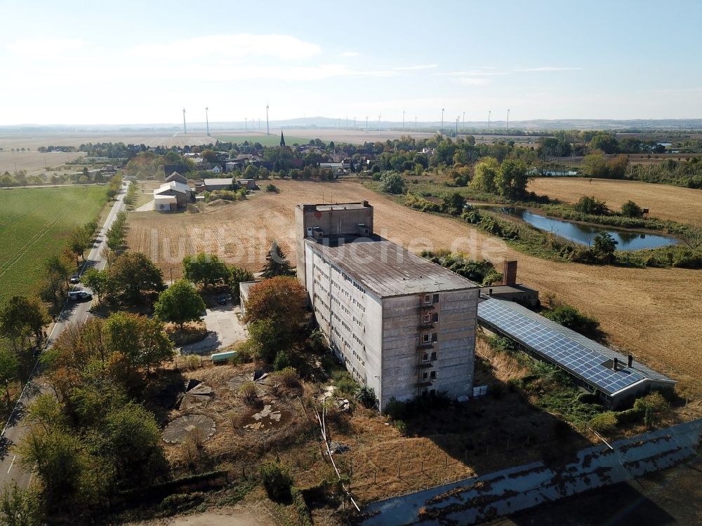 Luftaufnahme Maasdorf - Tierzucht- Stallanlagen Tierzucht für die Fleischproduktion Schweinehochhaus in Maasdorf im Bundesland Sachsen-Anhalt, Deutschland