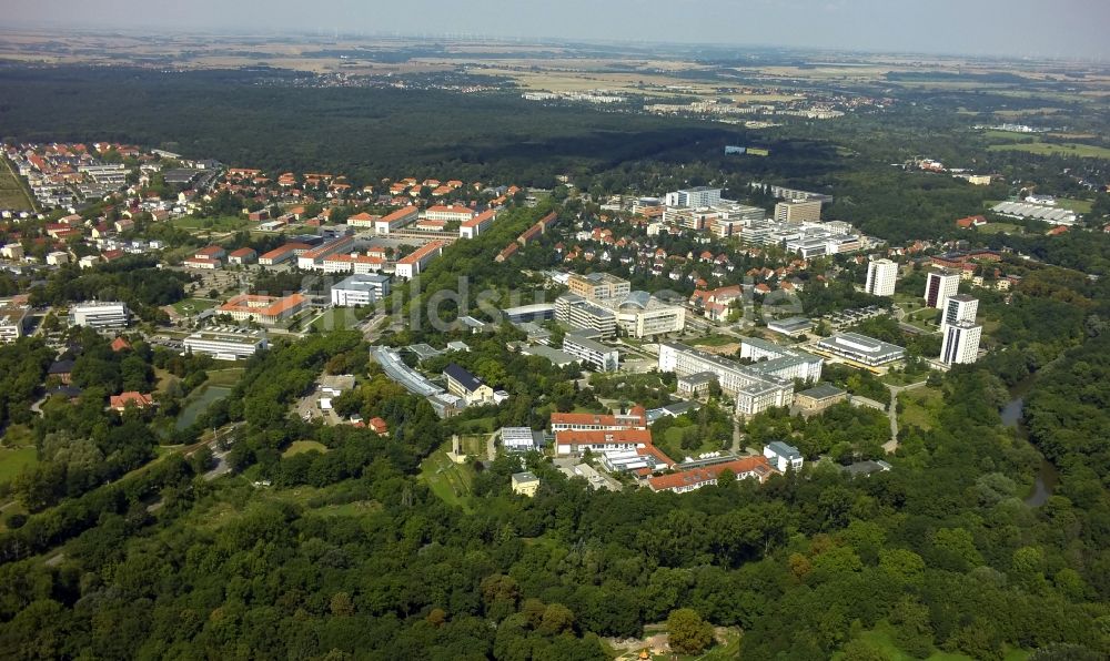 Luftbild Halle (Saale) - Titel:	Neubauten am Technologiepark Weinberg Campus in Halle (Saale) im Bundesland Sachsen-Anhalt