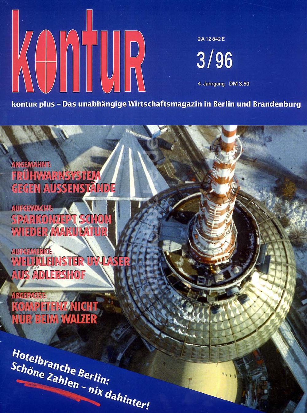 Berlin von oben - Titelseite im Magazin KONTUR 3-96 PRESSESPIEGEL