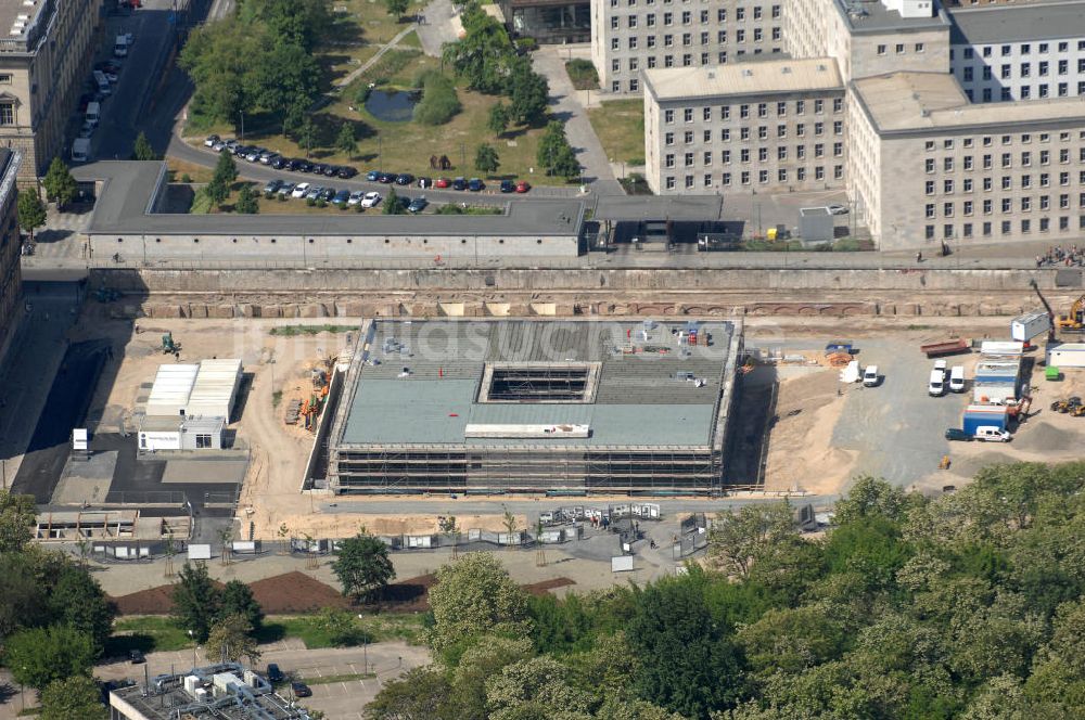 Berlin von oben - Topographie des Terrors Mahnmalneubau in Berlin