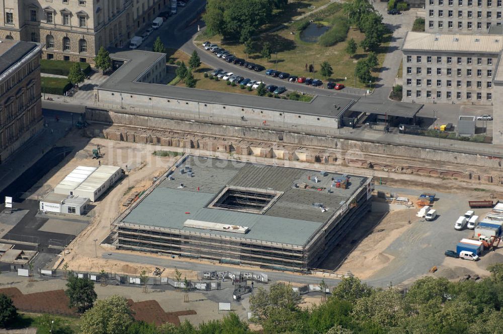 Luftbild Berlin - Topographie des Terrors Mahnmalneubau in Berlin