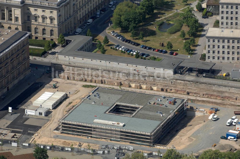 Luftaufnahme Berlin - Topographie des Terrors Mahnmalneubau in Berlin