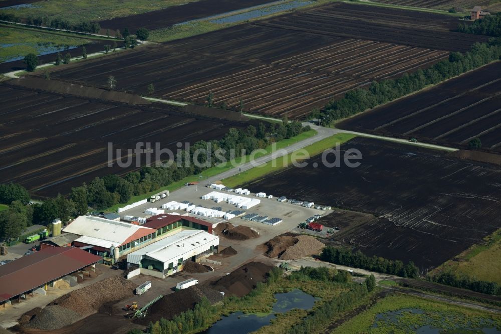 Luftbild Neuenkirchen-Vörden - Torf- Abbau auf Moor- Feldern CAMPEMOOR in Neuenkirchen-Vörden im Bundesland Niedersachsen