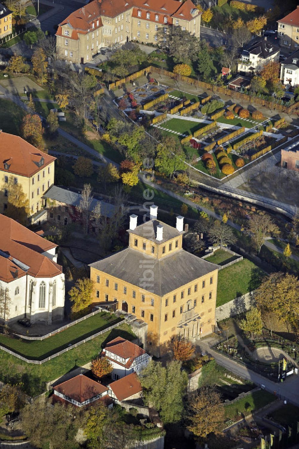 Zeitz von oben - Torhaus vom Schloss Moritzburg Zeitz