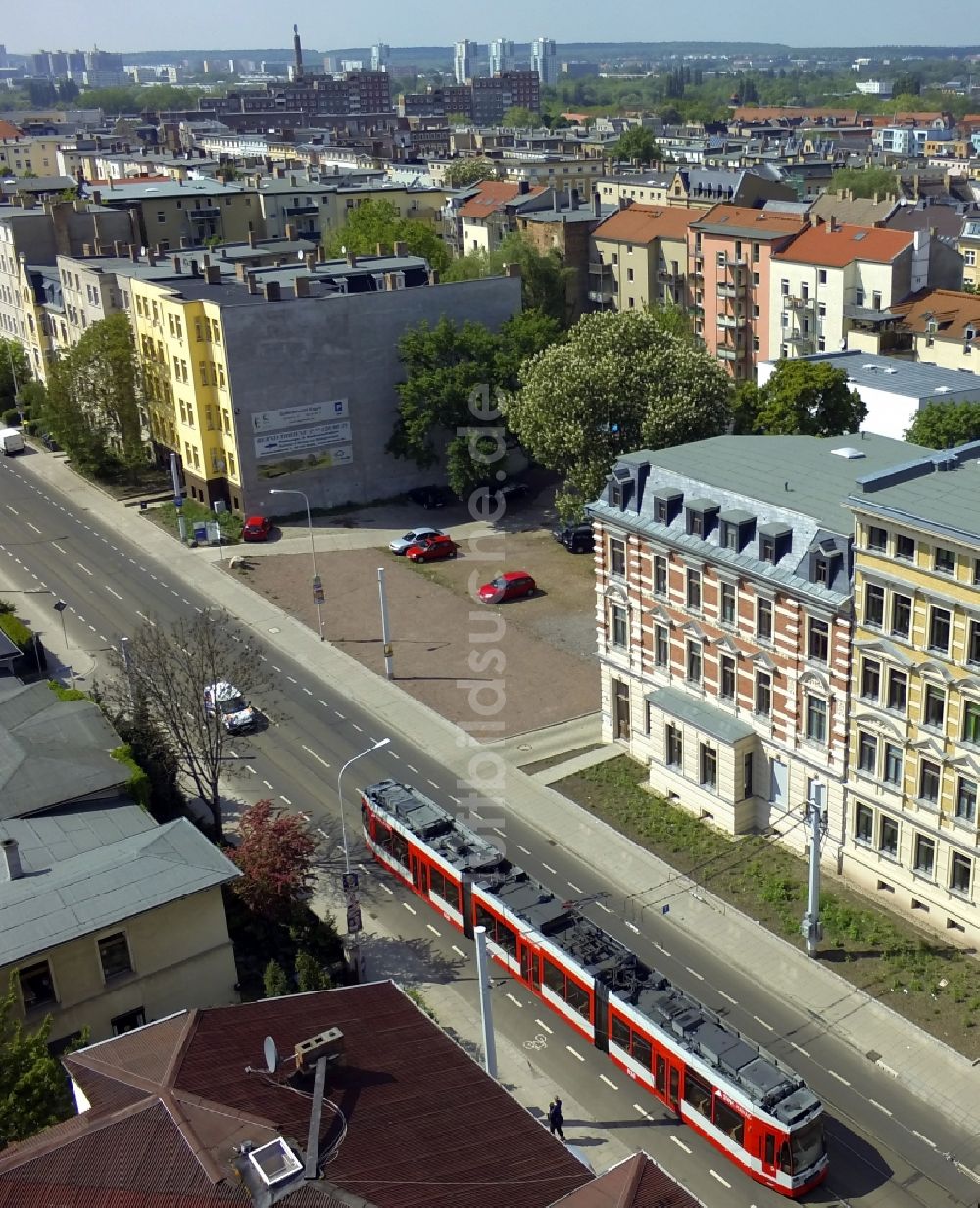 Halle (Saale) aus der Vogelperspektive: Torstraße in Halle ( Saale ) im Bundesland Sachsen-Anhalt