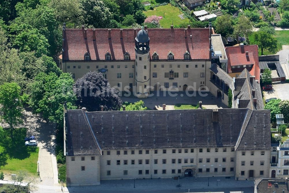 Lutherstadt Wittenberg aus der Vogelperspektive: Tourismus- Attraktion und Sehenswürdigkeit Augusteum und Lutherhaus in Lutherstadt Wittenberg im Bundesland Sachsen-Anhalt, Deutschland