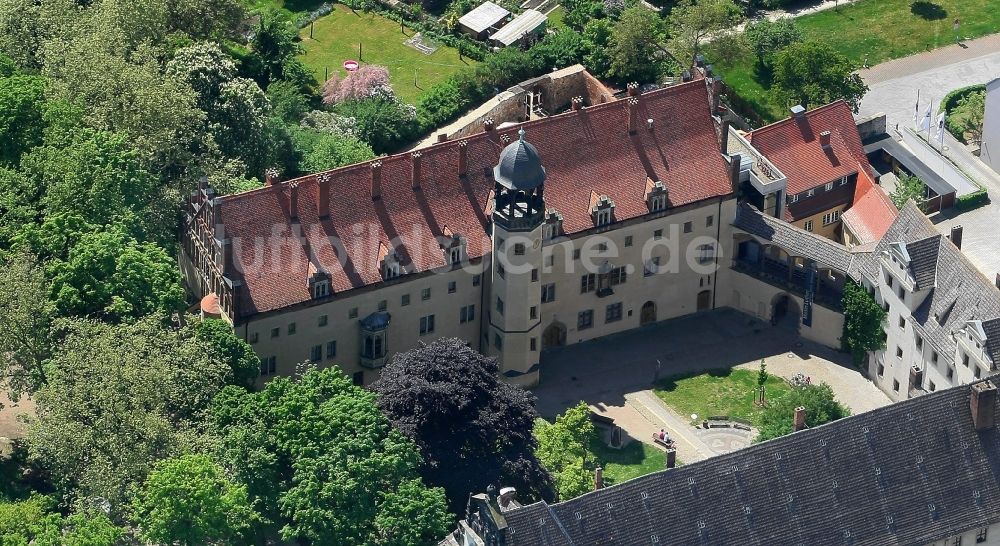 Luftbild Lutherstadt Wittenberg - Tourismus- Attraktion und Sehenswürdigkeit Augusteum und Lutherhaus in Lutherstadt Wittenberg im Bundesland Sachsen-Anhalt, Deutschland