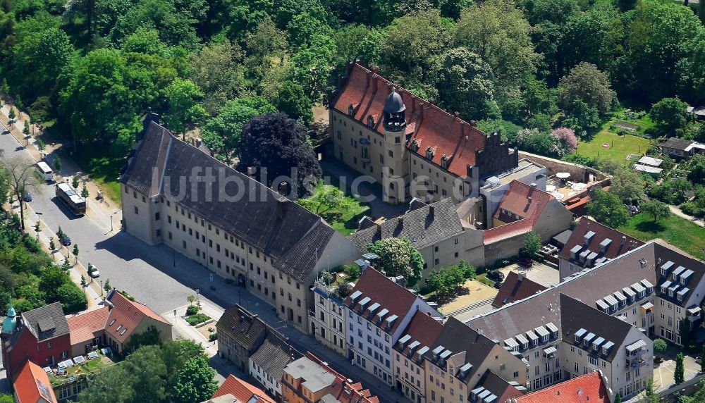 Luftaufnahme Lutherstadt Wittenberg - Tourismus- Attraktion und Sehenswürdigkeit Augusteum und Lutherhaus in Lutherstadt Wittenberg im Bundesland Sachsen-Anhalt, Deutschland