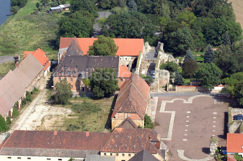 Luftbild Kaiserpfalz - Tourismus- Attraktion und Sehenswürdigkeit Stiftung Kloster und Kaiserpfalz Memleben in Kaiserpfalz im Bundesland Sachsen-Anhalt, Deutschland