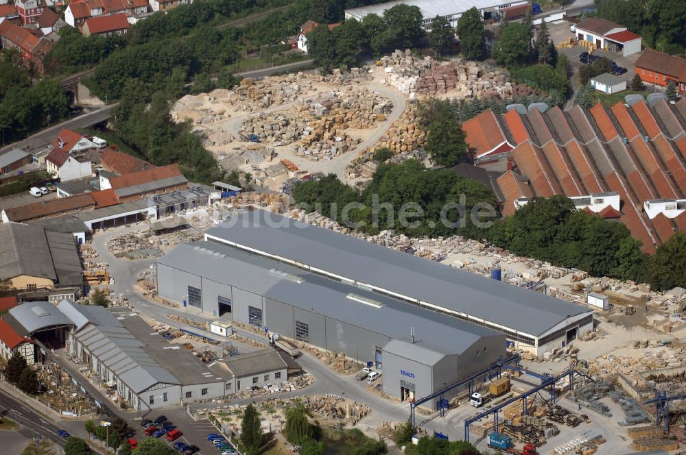 Bad Langensalza aus der Vogelperspektive: TRACO Deutsche Travertin Werke GmbH in Bad Langensalza / Thüringen