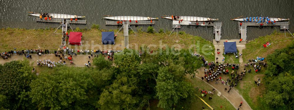 Luftbild Witten - Trainingscamp für Drachenbootrennen auf der Ruhr bei Witten