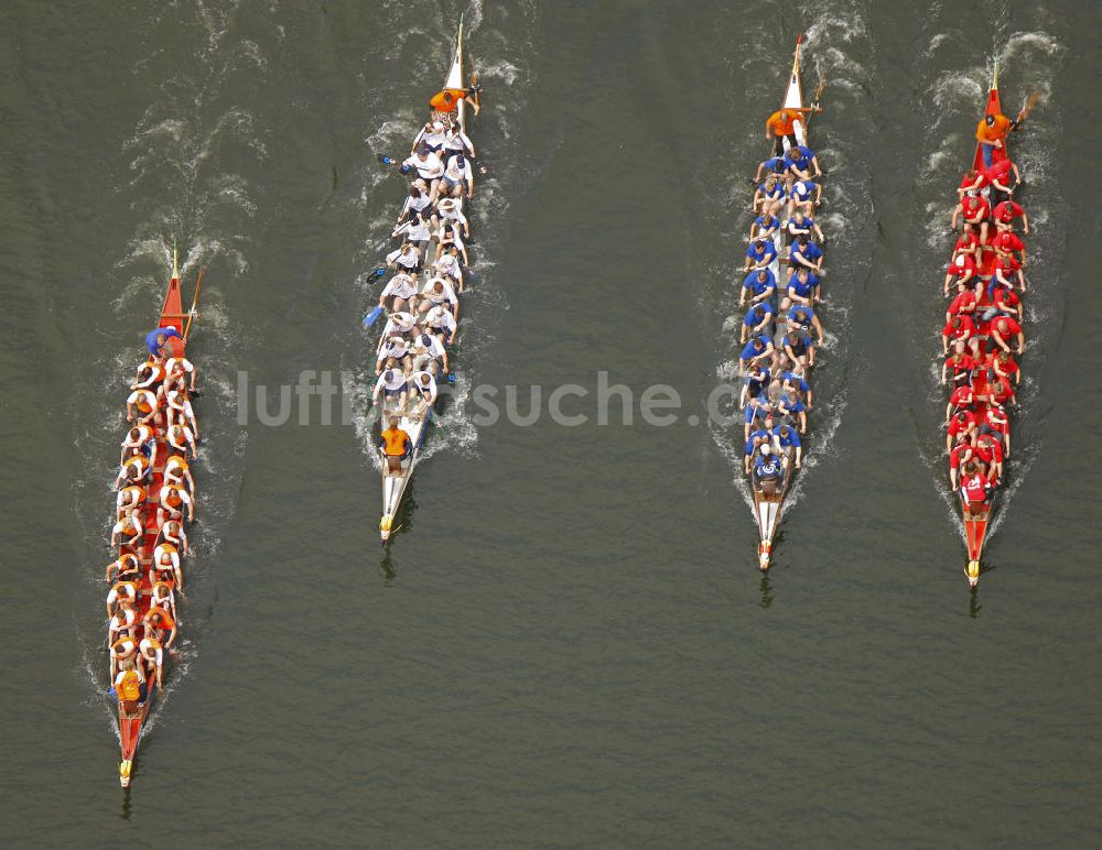 Luftaufnahme Witten - Trainingscamp für Drachenbootrennen auf der Ruhr bei Witten