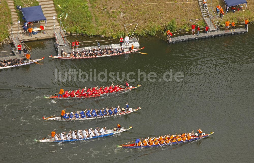 Luftbild Witten - Trainingscamp für Drachenbootrennen auf der Ruhr bei Witten