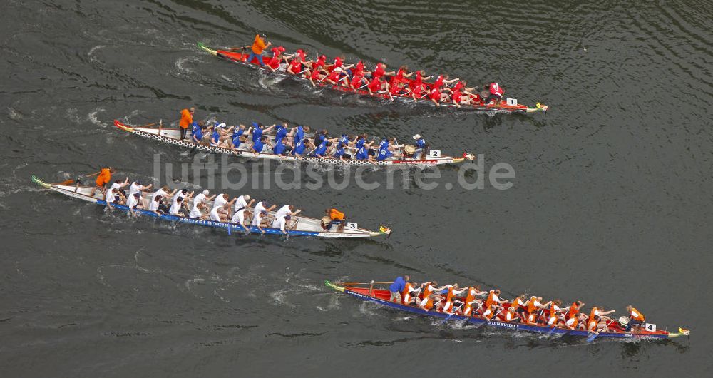 Luftaufnahme Witten - Trainingscamp für Drachenbootrennen auf der Ruhr bei Witten