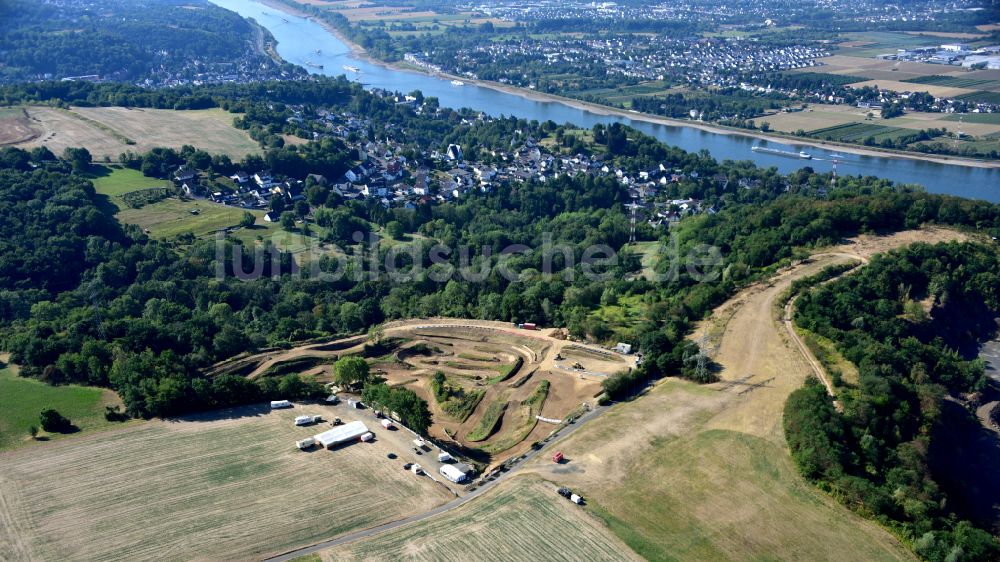 Kasbach-Ohlenberg aus der Vogelperspektive: Trainingsgelände des Moto Cross Club Ohlenberg e.V. in Kasbach-Ohlenberg im Bundesland Rheinland-Pfalz, Deutschland