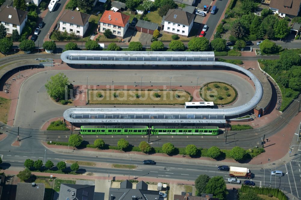 Luftbild Ronnenberg - Tram - Straßenbahn- Bahnhof in Ronnenberg im Bundesland Niedersachsen