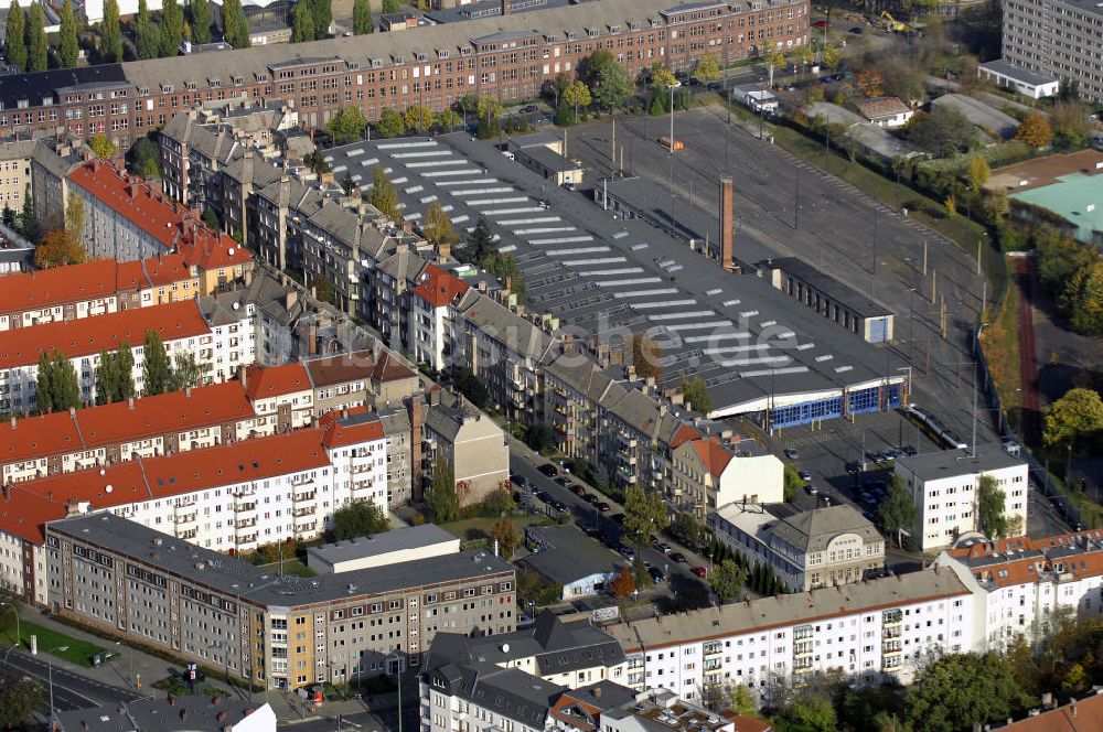 Berlin aus der Vogelperspektive: Tramdepot der BVG in Berlin Weissensee