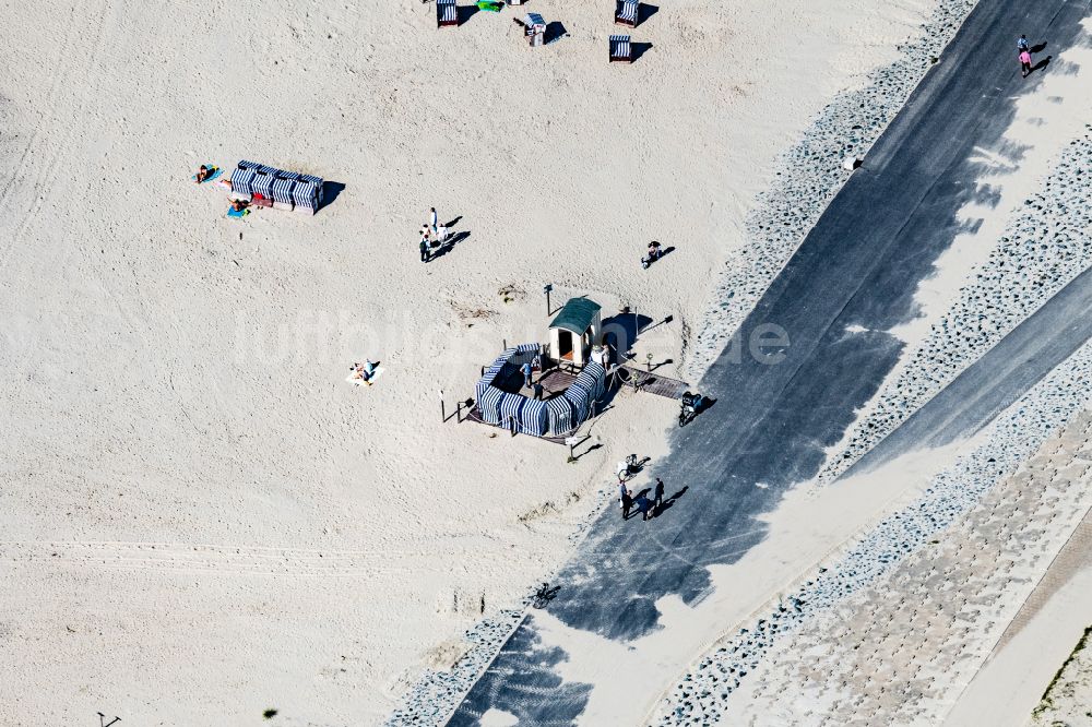 Luftbild Norderney - Trampolinanlage am Weststrand auf der Insel Norderney im Bundesland Niedersachsen, Deutschland