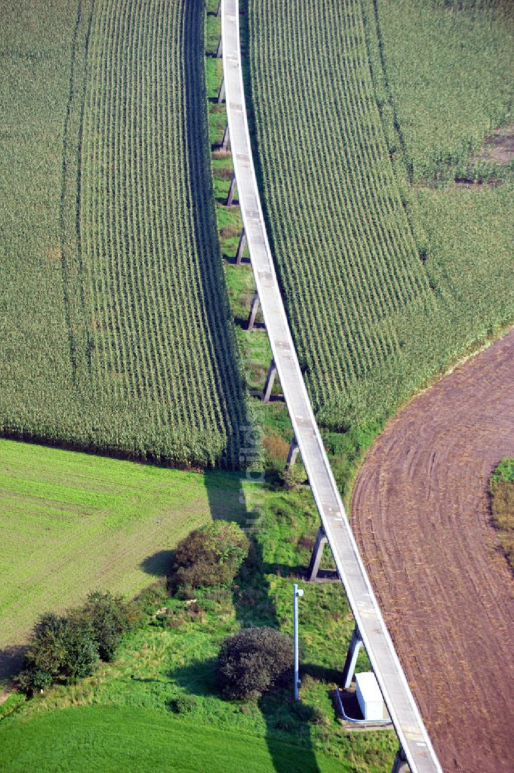 Dörpen aus der Vogelperspektive: Transrapid-Versuchsanlage Emsland bei Dörpen