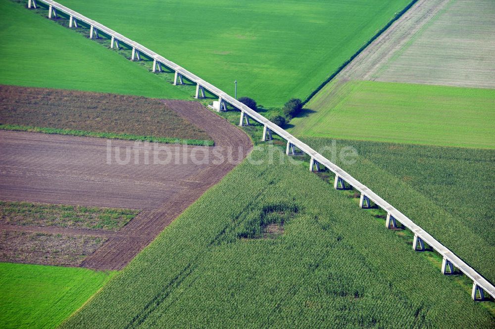 Dörpen aus der Vogelperspektive: Transrapid-Versuchsanlage Emsland bei Dörpen