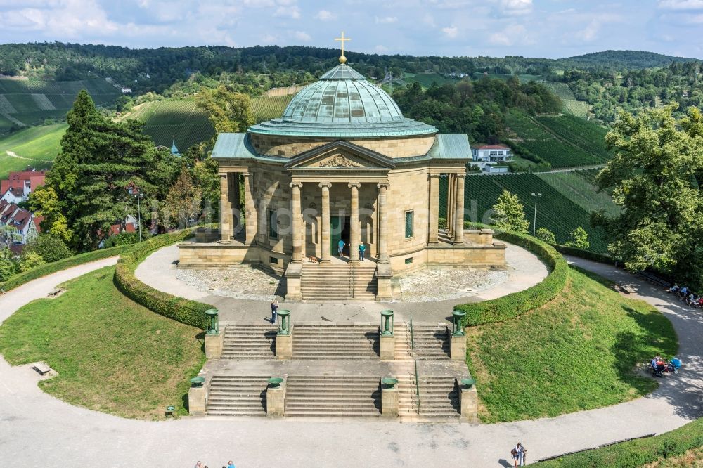 Luftbild Rotenberg - Trauerhalle und Grabkapelle zur Beisetzung auf dem Gelände des Friedhofes Grabkapelle in Rotenberg im Bundesland Baden-Württemberg, Deutschland